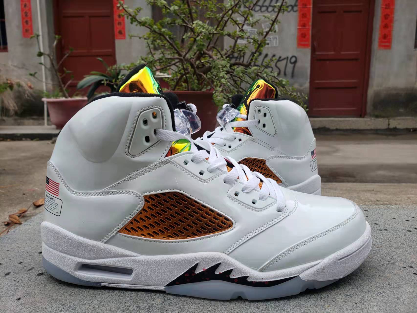 2022 Air Jordan 5 Helmet Grey Yellow Black Shoes - Click Image to Close